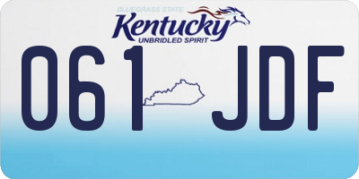 KY license plate 061JDF