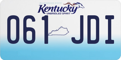 KY license plate 061JDI