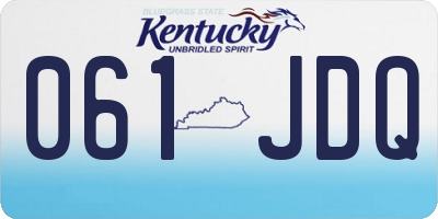 KY license plate 061JDQ