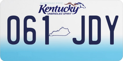 KY license plate 061JDY