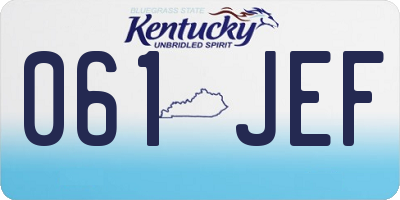 KY license plate 061JEF