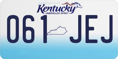 KY license plate 061JEJ