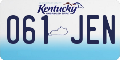 KY license plate 061JEN