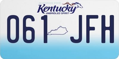 KY license plate 061JFH