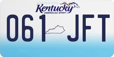KY license plate 061JFT
