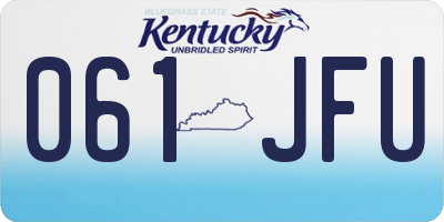 KY license plate 061JFU