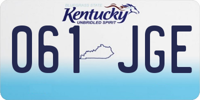 KY license plate 061JGE