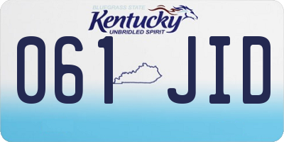 KY license plate 061JID
