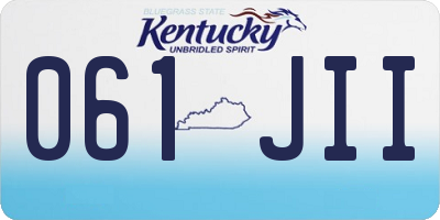 KY license plate 061JII