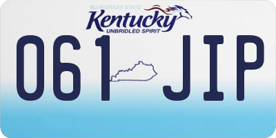 KY license plate 061JIP