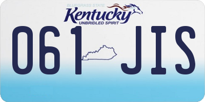 KY license plate 061JIS