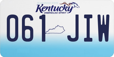 KY license plate 061JIW