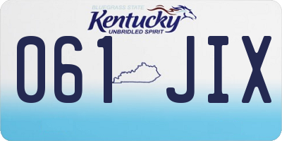 KY license plate 061JIX