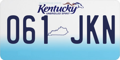 KY license plate 061JKN