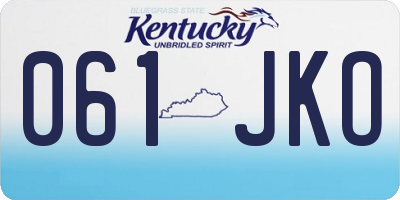 KY license plate 061JKO