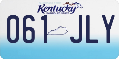 KY license plate 061JLY
