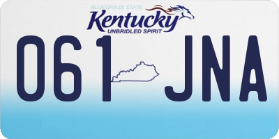 KY license plate 061JNA