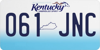 KY license plate 061JNC