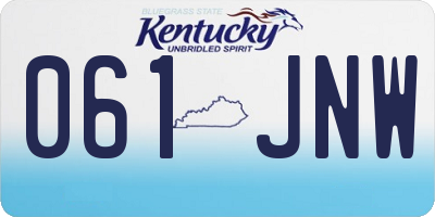 KY license plate 061JNW