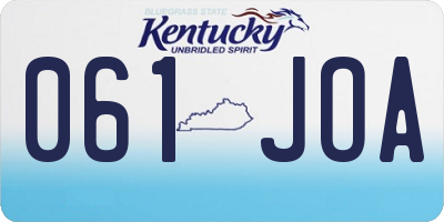 KY license plate 061JOA