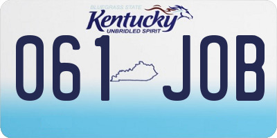KY license plate 061JOB