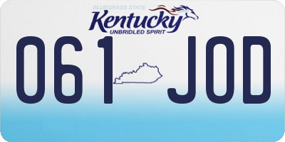 KY license plate 061JOD