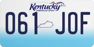 KY license plate 061JOF