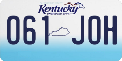 KY license plate 061JOH
