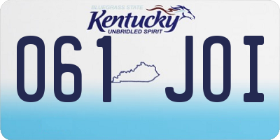 KY license plate 061JOI