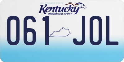 KY license plate 061JOL