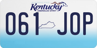 KY license plate 061JOP