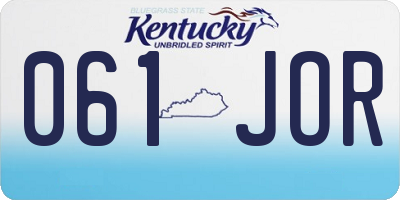 KY license plate 061JOR