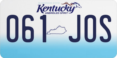 KY license plate 061JOS
