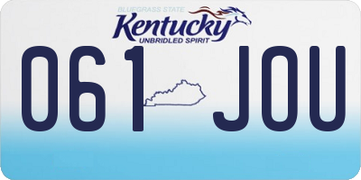 KY license plate 061JOU
