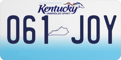 KY license plate 061JOY