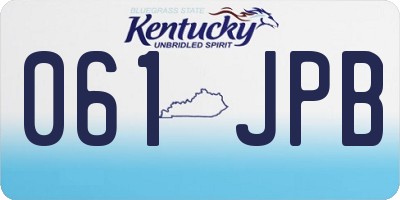 KY license plate 061JPB