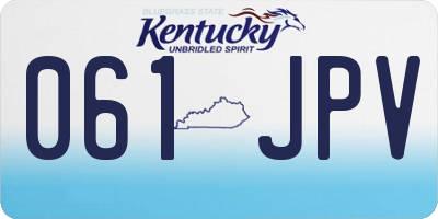 KY license plate 061JPV