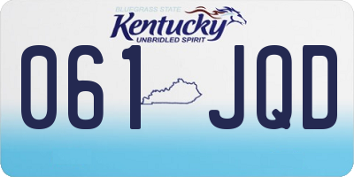 KY license plate 061JQD