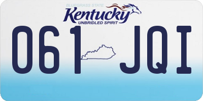 KY license plate 061JQI