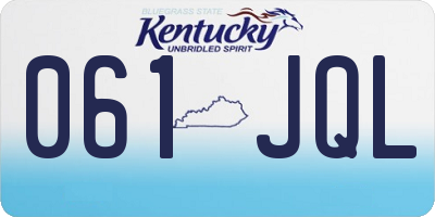 KY license plate 061JQL