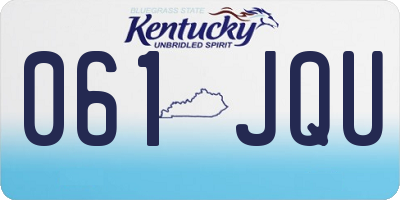 KY license plate 061JQU