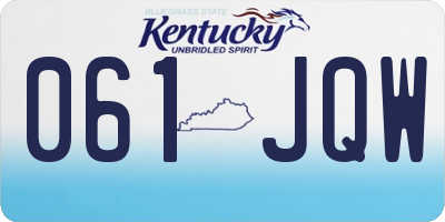 KY license plate 061JQW