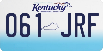 KY license plate 061JRF