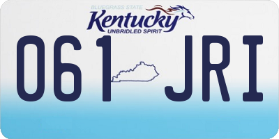 KY license plate 061JRI