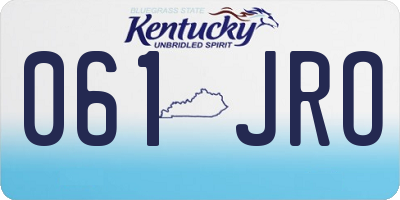 KY license plate 061JRO