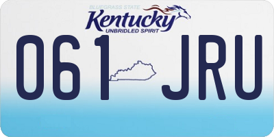 KY license plate 061JRU