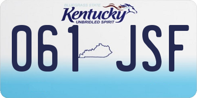 KY license plate 061JSF