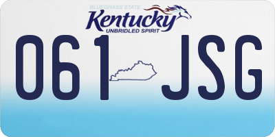 KY license plate 061JSG