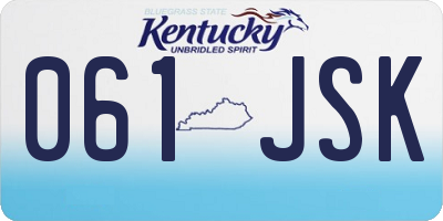 KY license plate 061JSK
