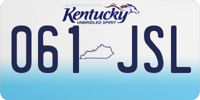 KY license plate 061JSL
